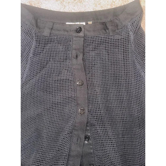 Patrizia Luca Milano Women's Black Mesh A-Line Midi Skirt Size L - Picture 8 of 14